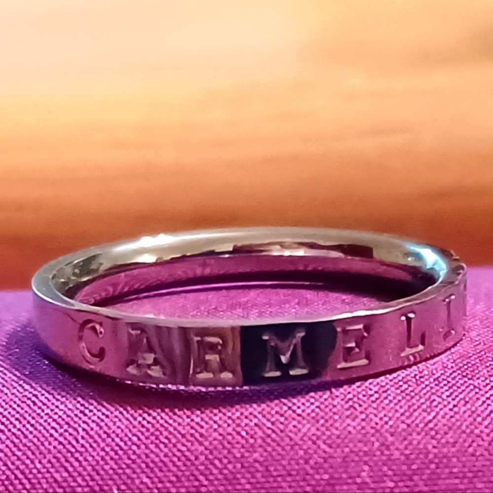 Carmelite Ring Band Solid Titanium sz:10